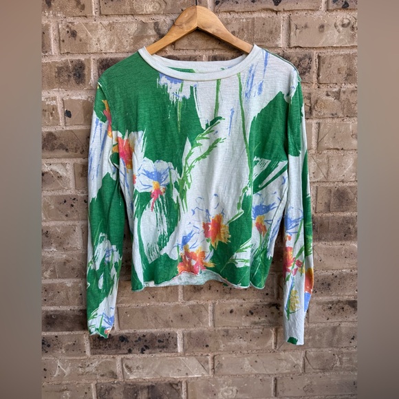 Anthropologie Sonal Nathwani for Maeve Long-Sleeve Printed Tee size Medium - Picture 3 of 9
